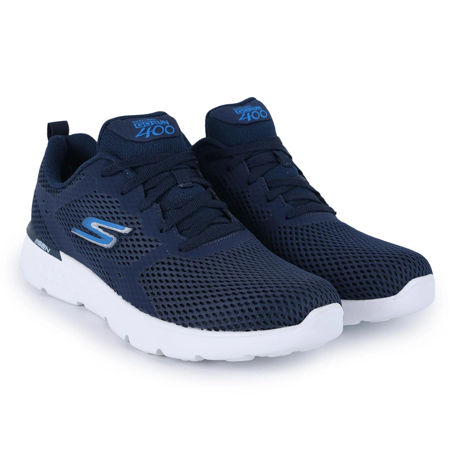 Skechers Men's GO Run 400 Sports Walking Shoe-11-NAVY / BLUE-3