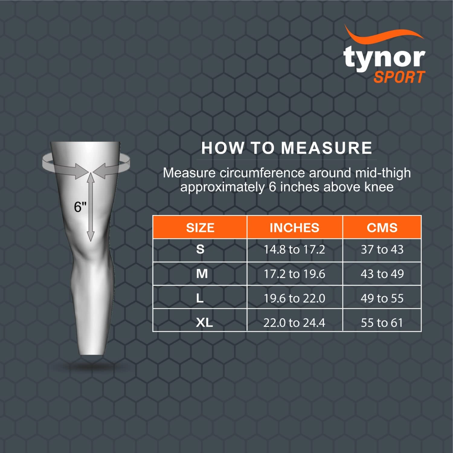 TYNOR Knee Cap Air Pro , Pack of 2-ORANGE-S-4