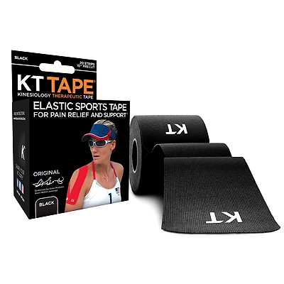 KT Tape Kinesiology Tape, Original Cotton Elastic Therapeutic Tape-BLACK-1