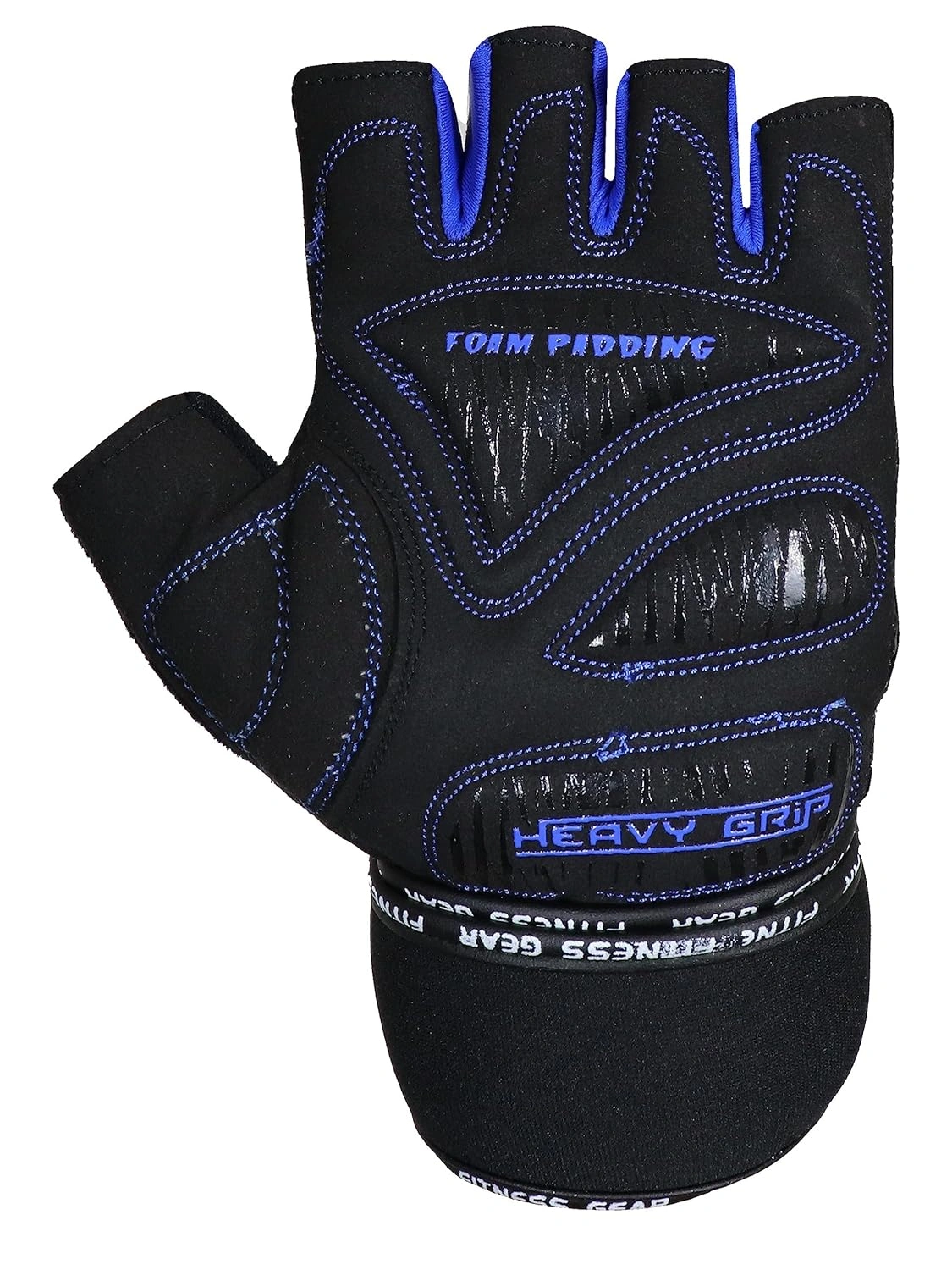 Kobo WTG-53 Gym Gloves with Wrist Support-BLUE/BLACK-L-3