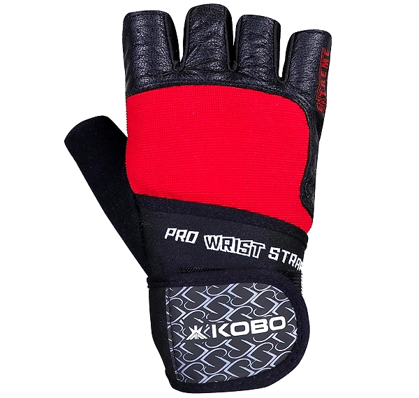 Kobo WTG 56 Gym Gloves with Wrist Support BLACK RED XL