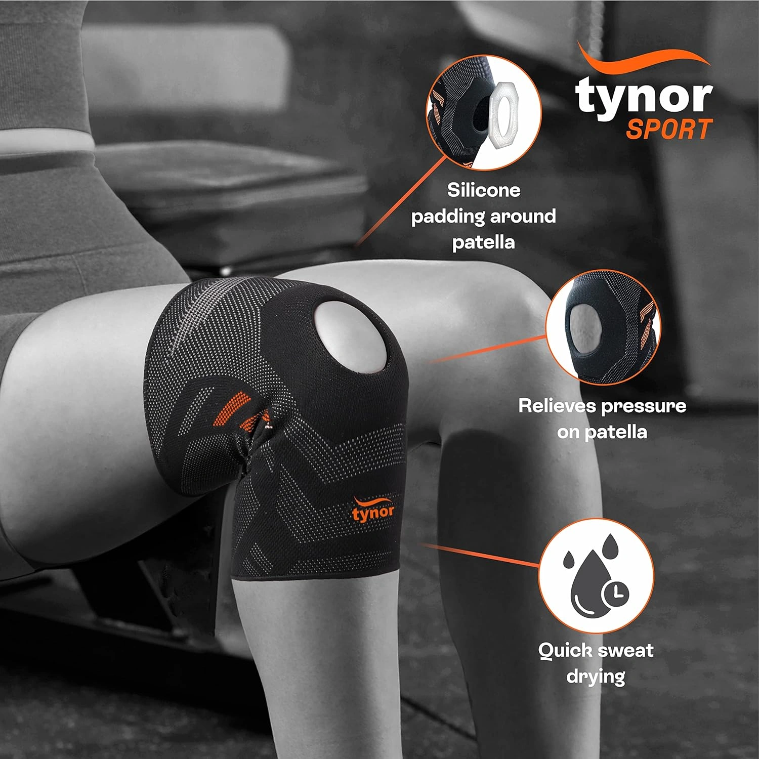 TYNOR KNEE CAP AIR OPEN PATELLA, 1 UNIT-ORANGE-XL-1