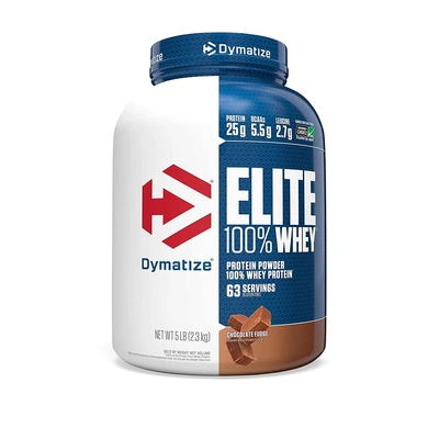 Dymatize Elite 100% Whey Protein Supplement Powder 5 lbs, 2.26 kg, Choco Fudge-29241