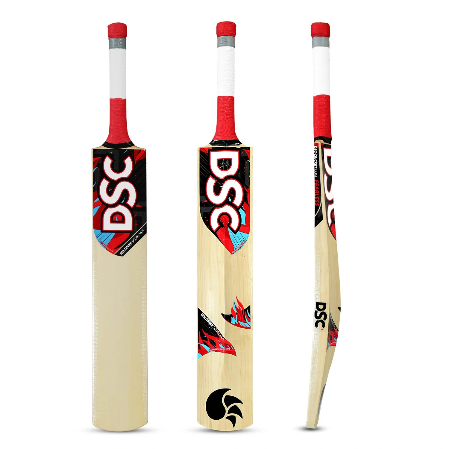 DSC Wildfire Scorcher Kashmir Willow Cricket Bat for Tennis Ball Cricket: Low Sweet Spot and Spine Profile for Powerful Shots-FS-4