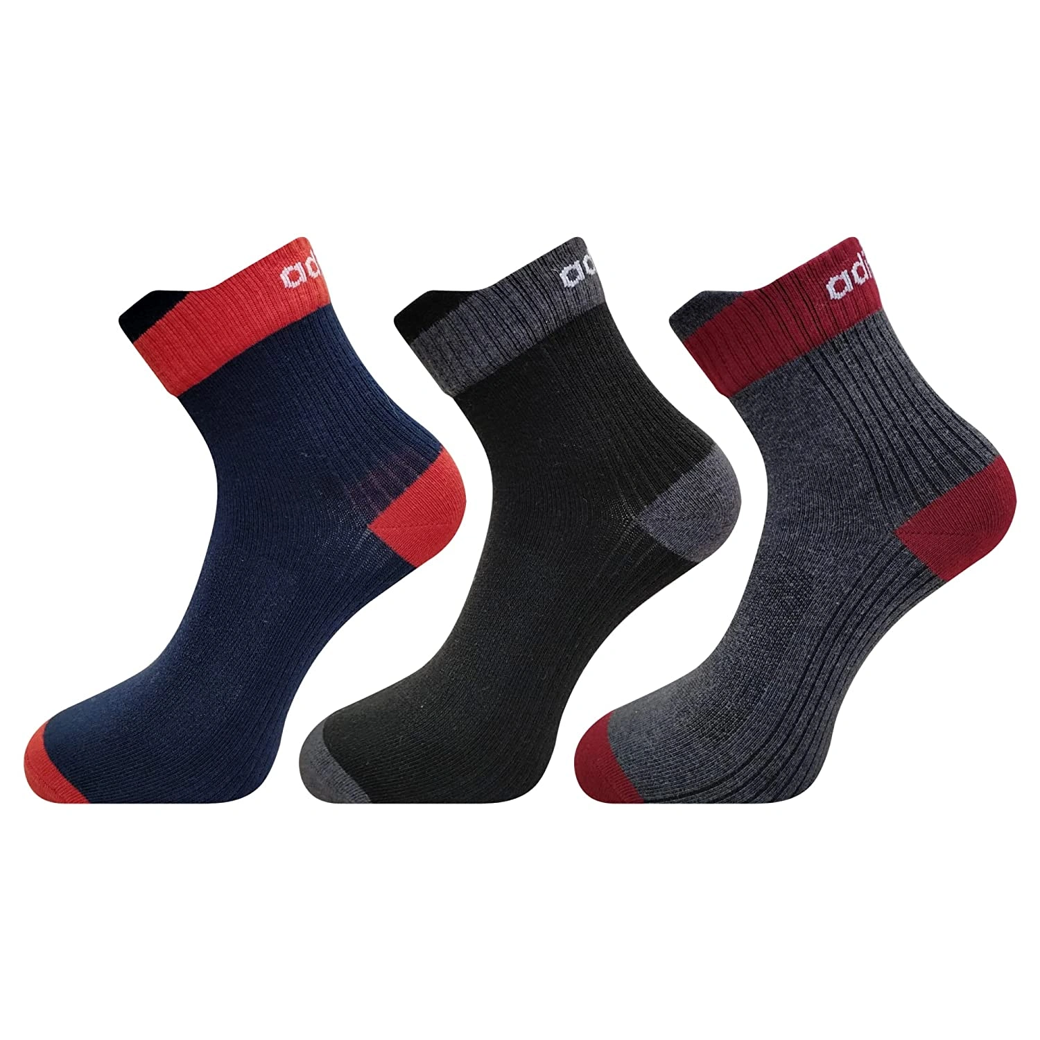 Adidas Men's Ankle Length Cotton Blend Socks (Pack Of 3 Pairs): Breathable Comfort and Support for All-Day Wear-45867