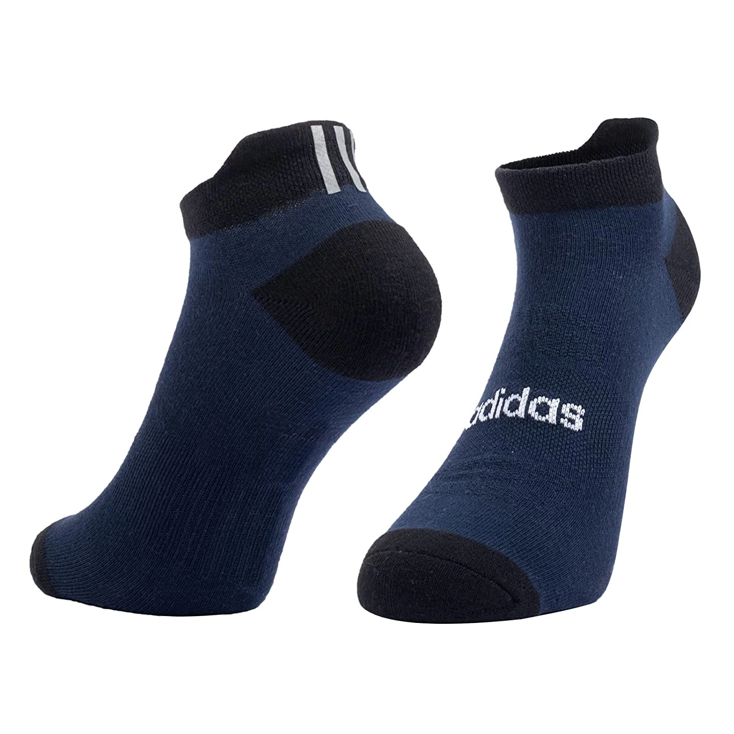 Adidas Original Heel &amp; Toe Cushion Low Cut Cotton Socks - 3 Pairs (6N): Breathable, Comfortable, and Stylish Everyday Socks-BLACK-ANTHRA--MEL-COL-NAVY-6