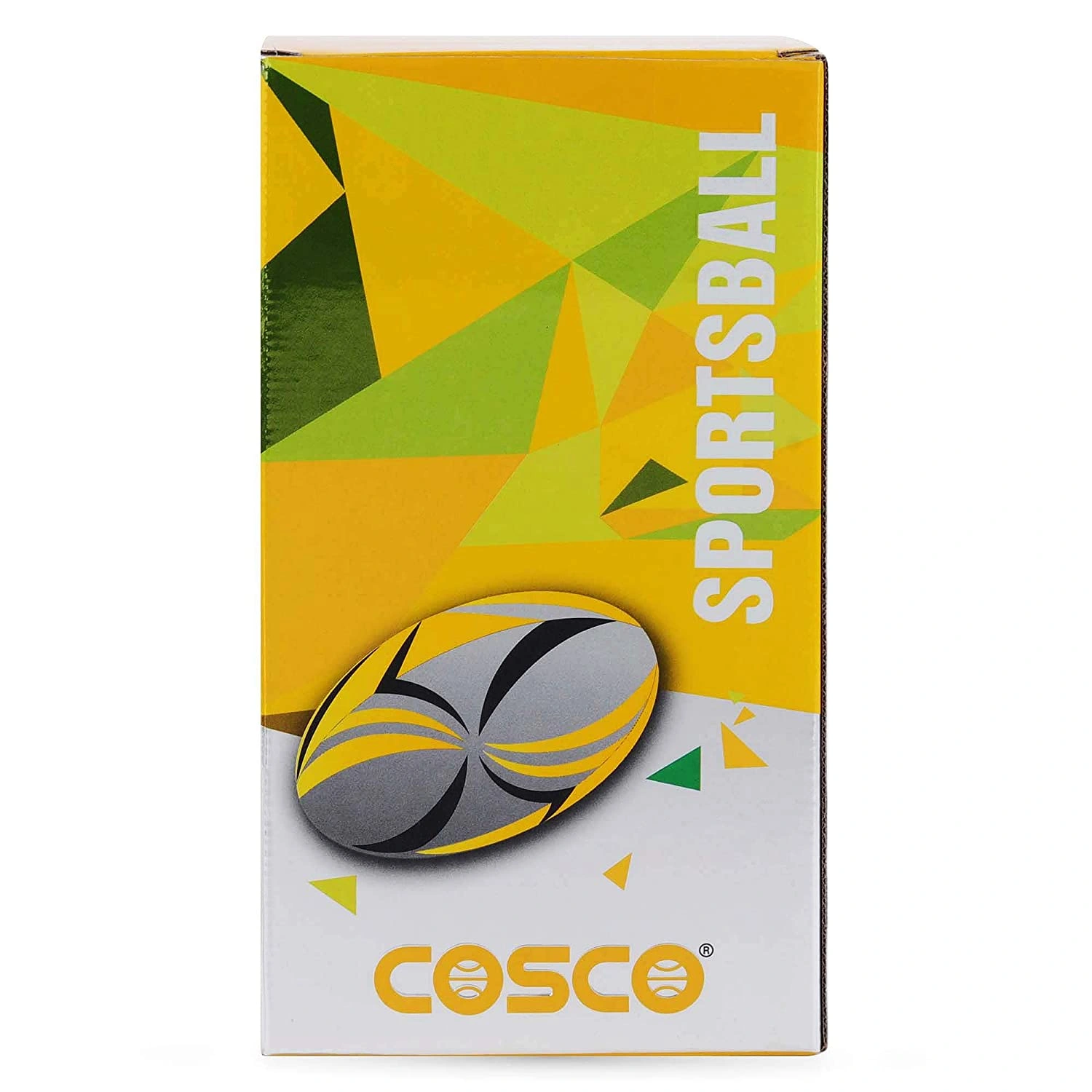 Cosco Synthetic Rugby Ball, Yellow-White-Black Size 5: Durable and Reliable Rugby Ball for Training and Matches-5-6