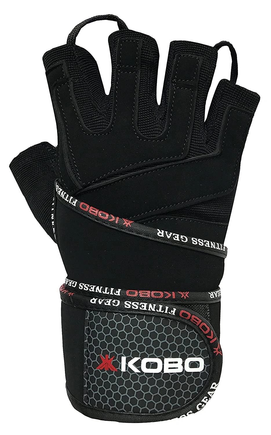 Kobo WTG-14 Gym Gloves with Wrist Support-BLACK-S-2