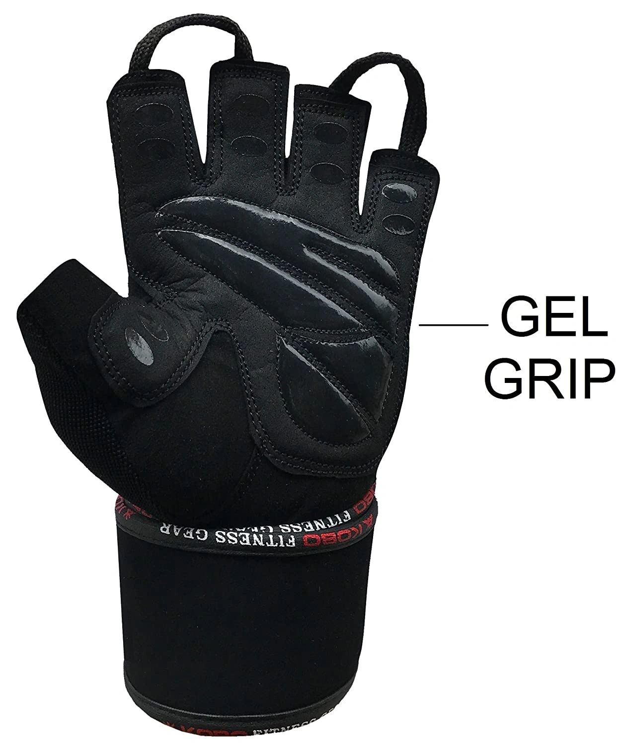 Kobo WTG-14 Gym Gloves with Wrist Support-BLACK-S-3