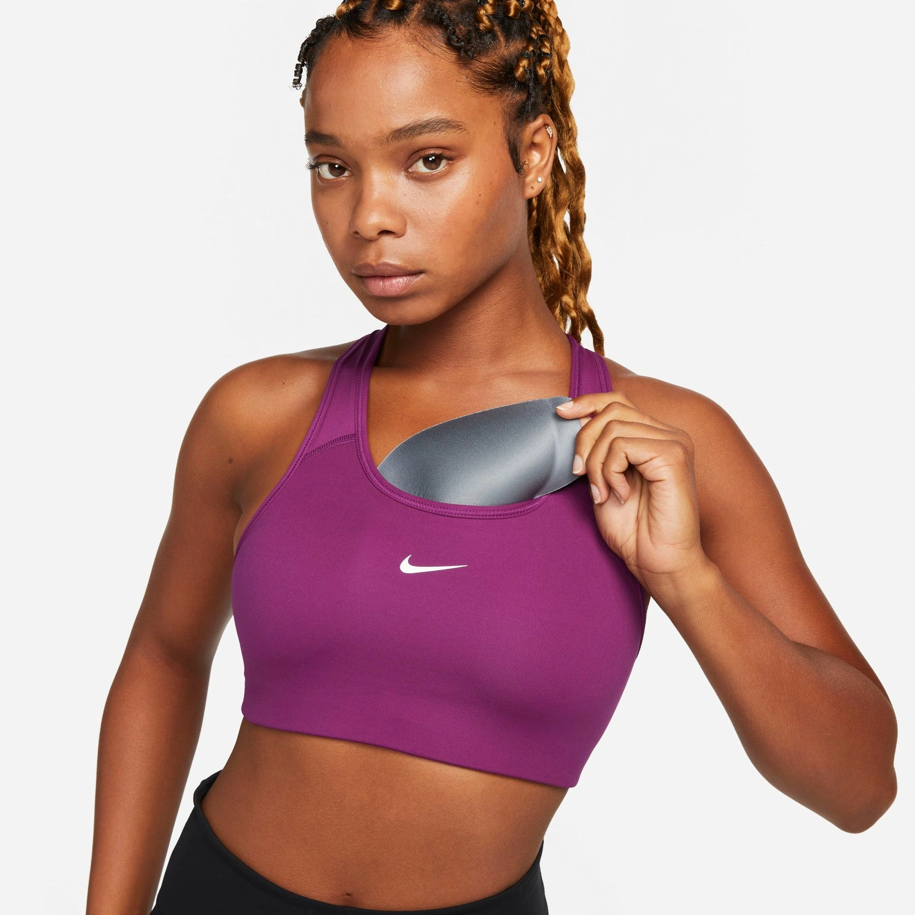 Nike Women's Medium-Support 1-Piece Pad Sports Bra-L-610-6