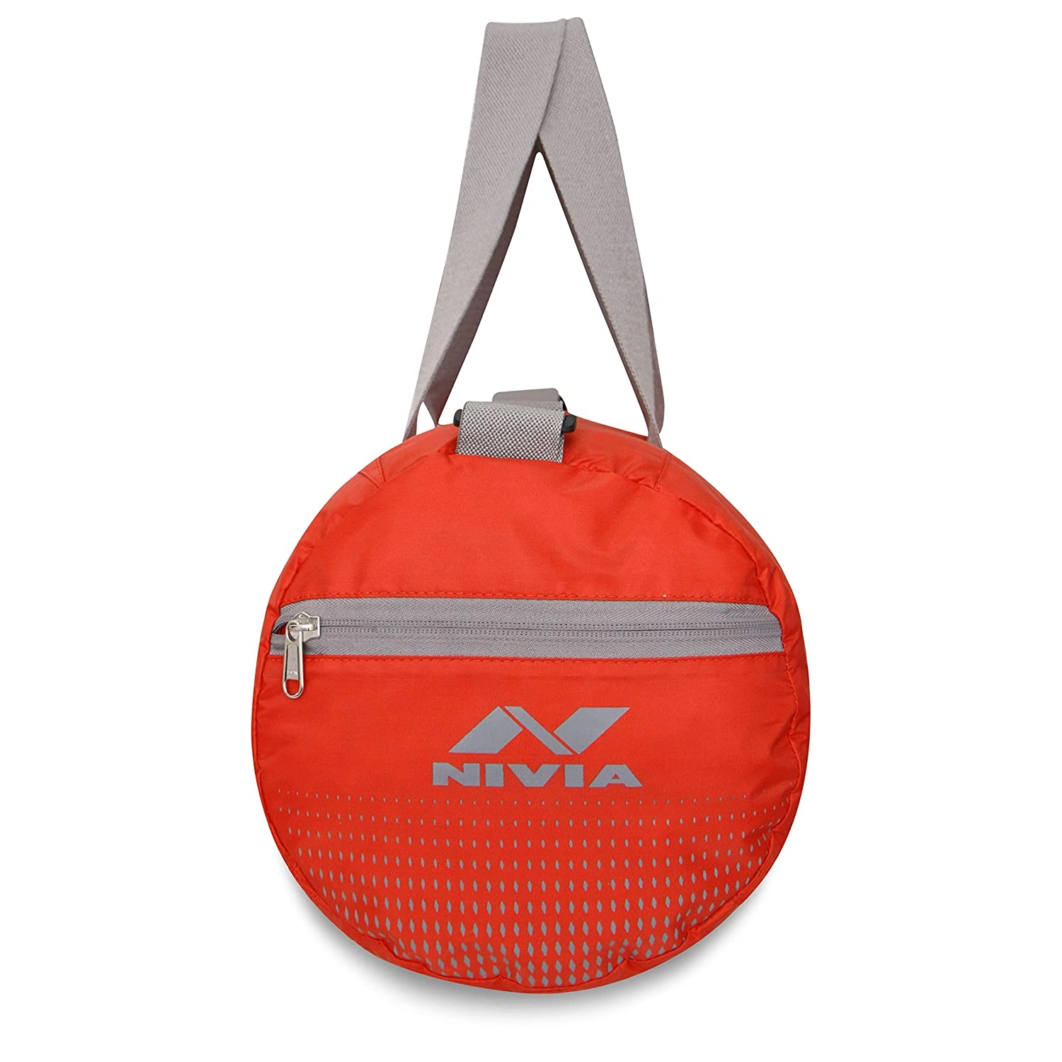 NIVIA Deflate Round 01 Polyester Gym Bag-RED/GREY-4