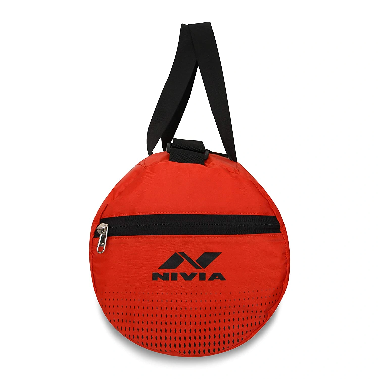 NIVIA Deflate Round 01 Polyester Gym Bag-RED BLACK-4