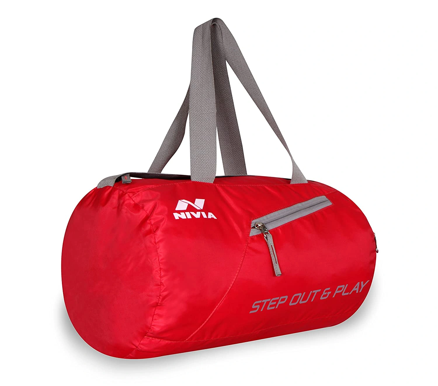 NIVIA Deflate Round 01 Polyester Gym Bag-RED-1