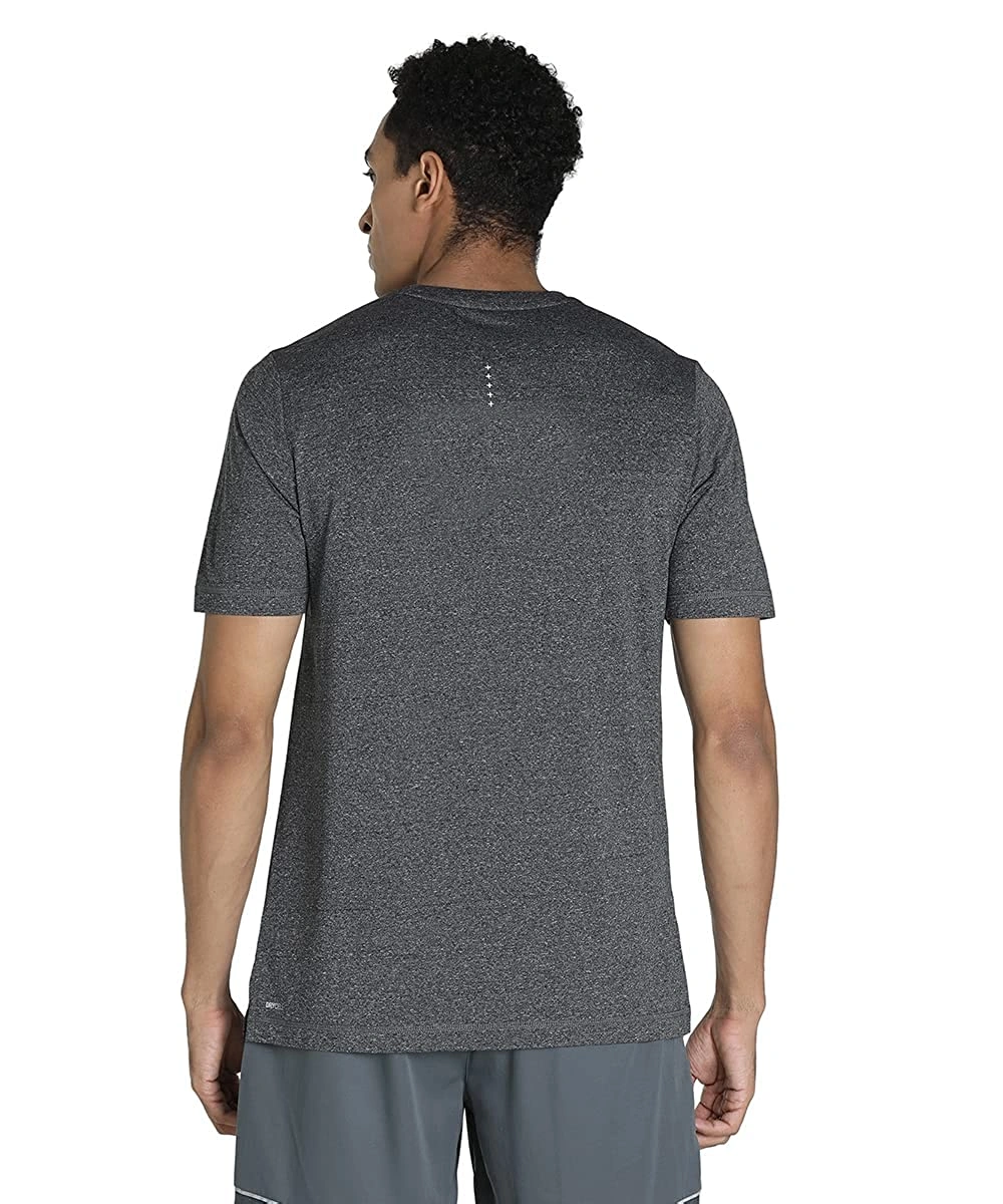 Puma Mens Run FAV Heather SS T-Shirt-Black Heather-L-2