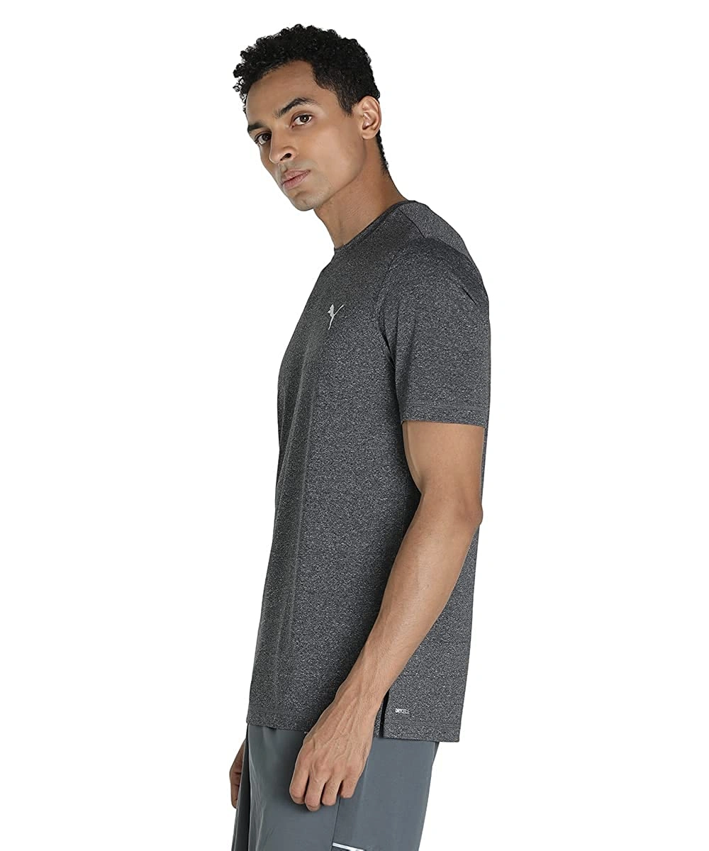 Puma Mens Run FAV Heather SS T-Shirt-Black Heather-L-3