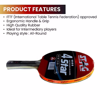 Stag 4 Star Table Tennis Bat-3