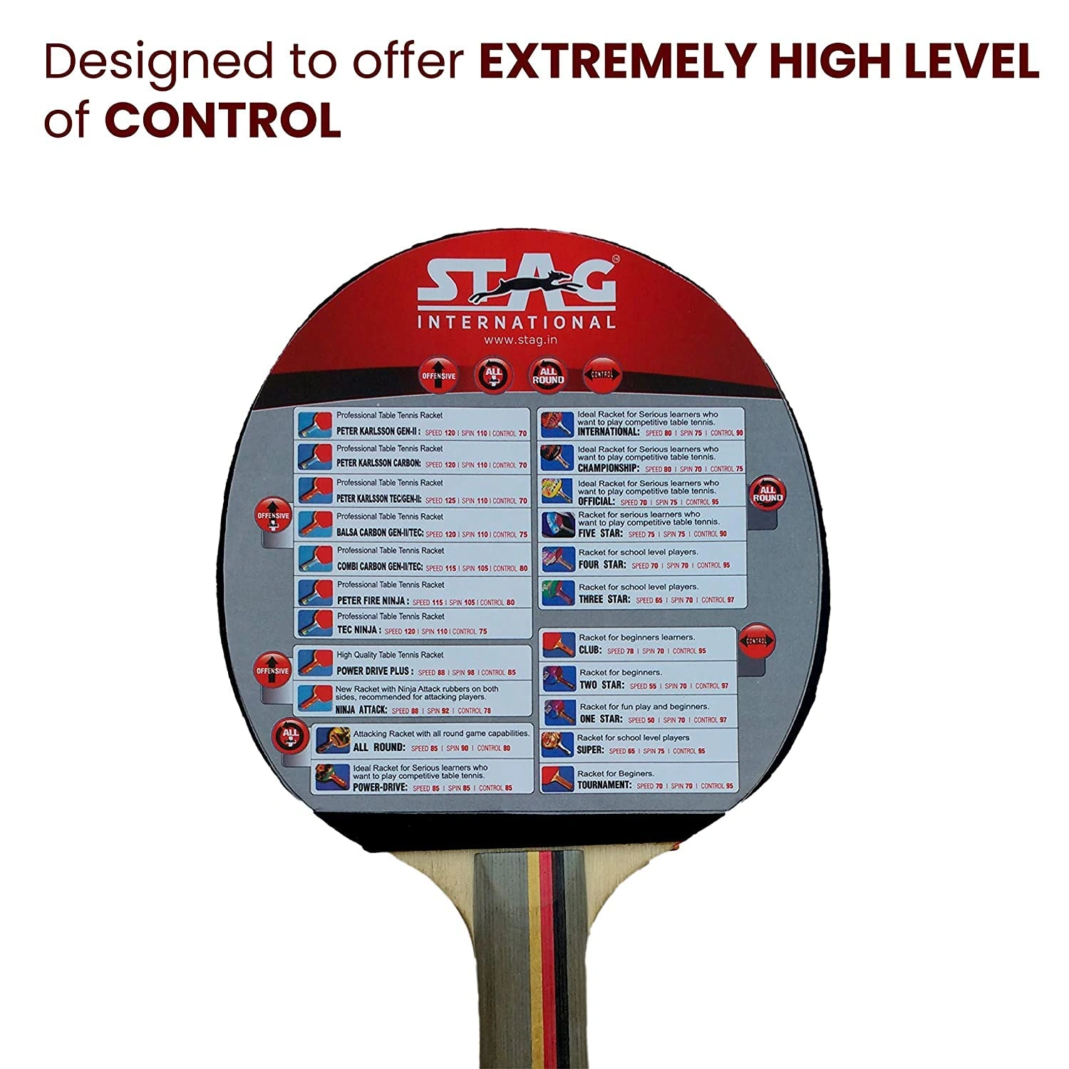 Stag 5 Star Table Tennis Bat-8