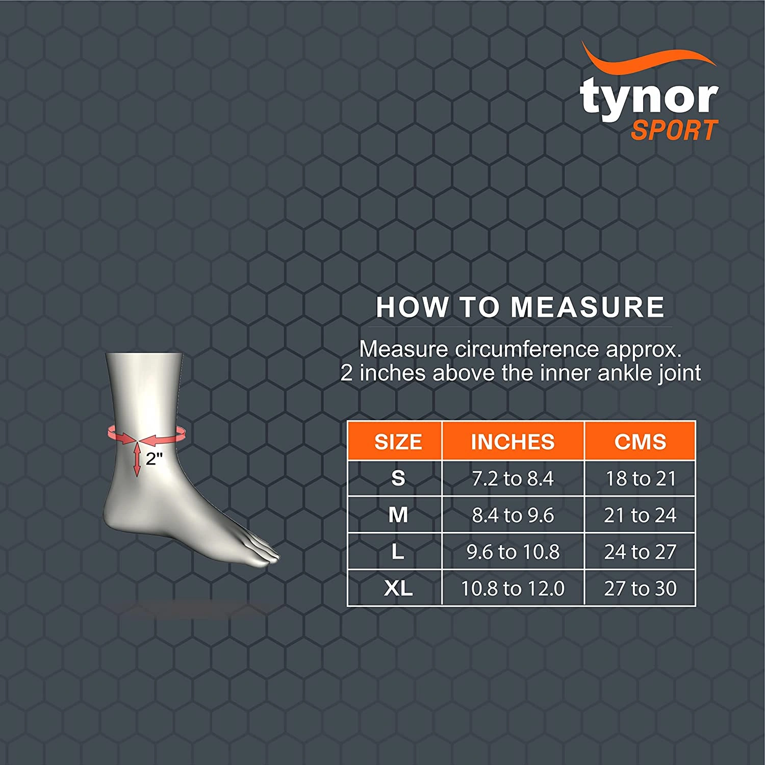 Tynor Ankle Binder Air Pro (1 Unit)-ORANGE-XL-2