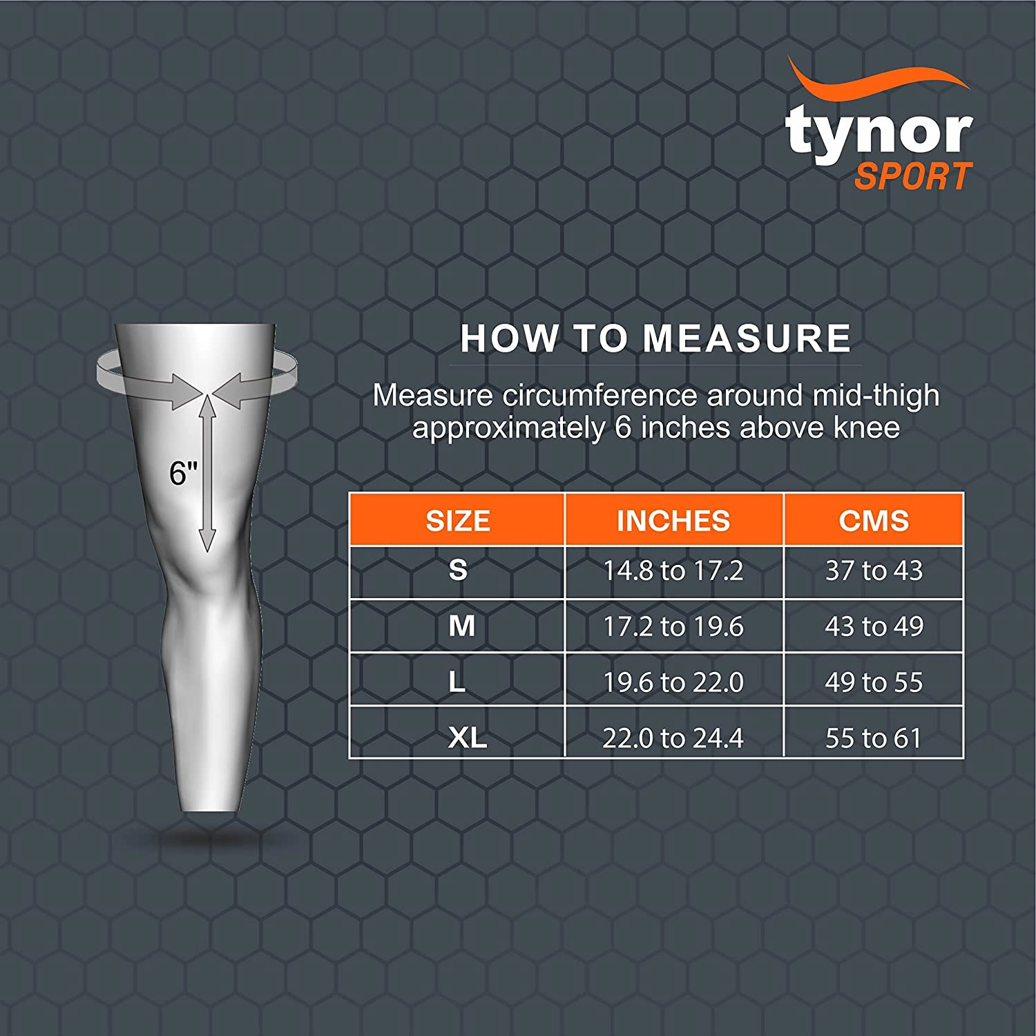 TYNOR KNEE CAP AIR OPEN PATELLA, 1 UNIT-ORANGE-L-4