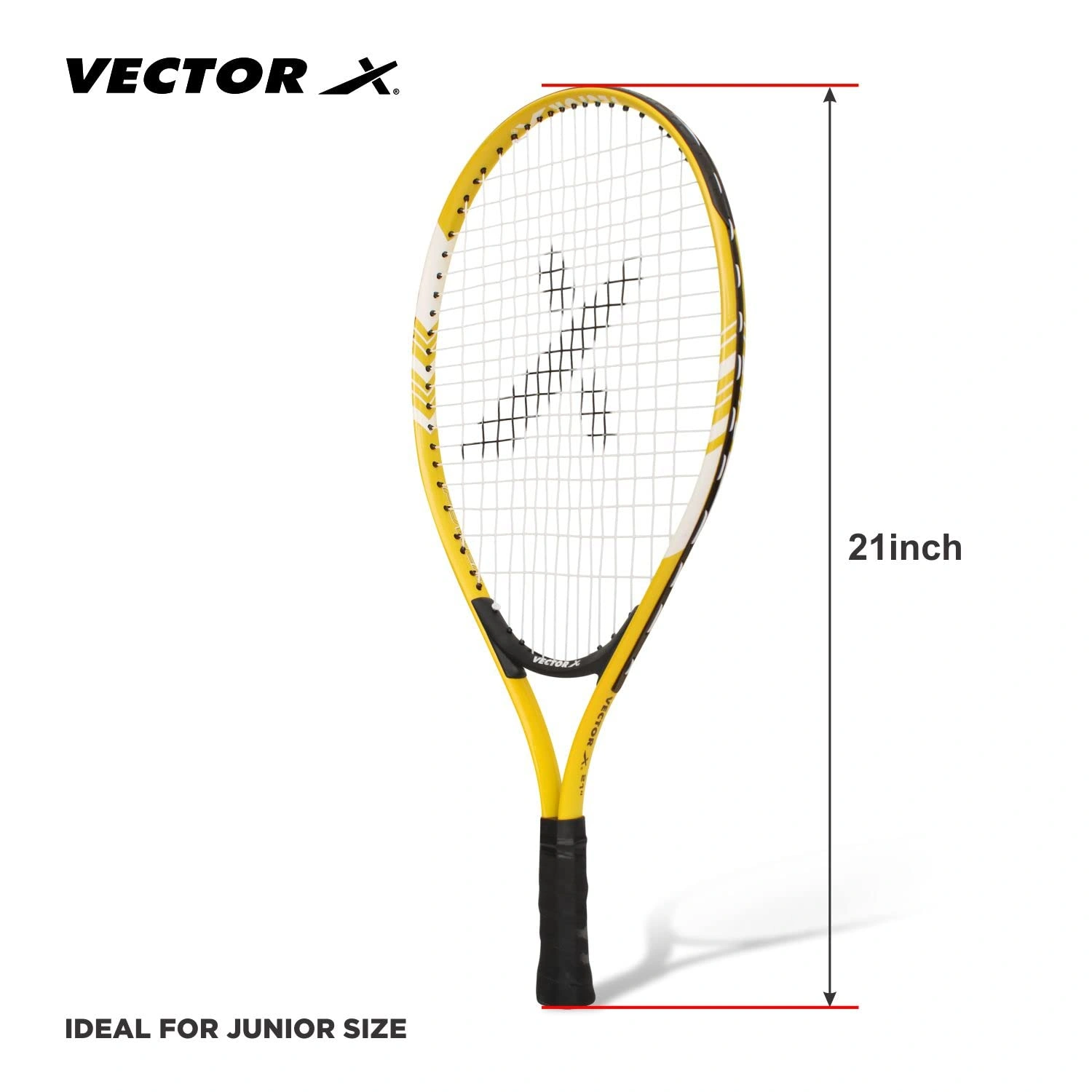 Vector X VXT 520 Strung Tennis Racquet-YELL/BLACK-21-5