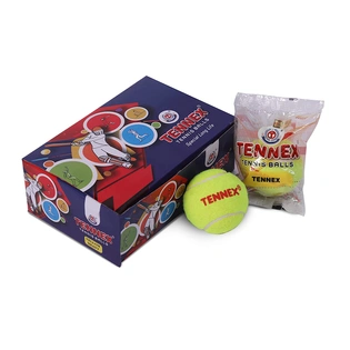 TENNEX Cricket Tennis Ball Yellow Heavy (Pack of 6 Balls)