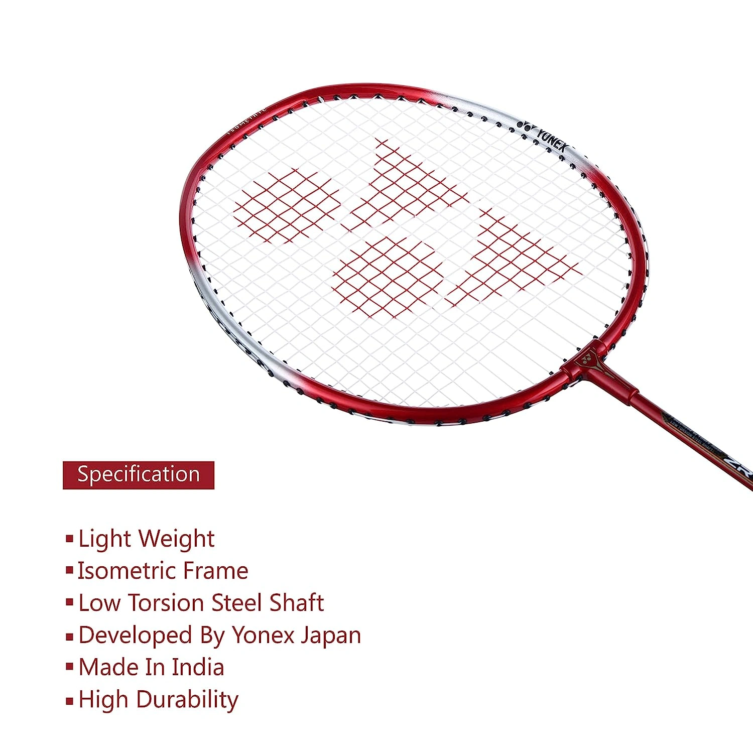 Yonex Zr 100 Light Badminton Racquets-RED-Full Size-1 Unit-2