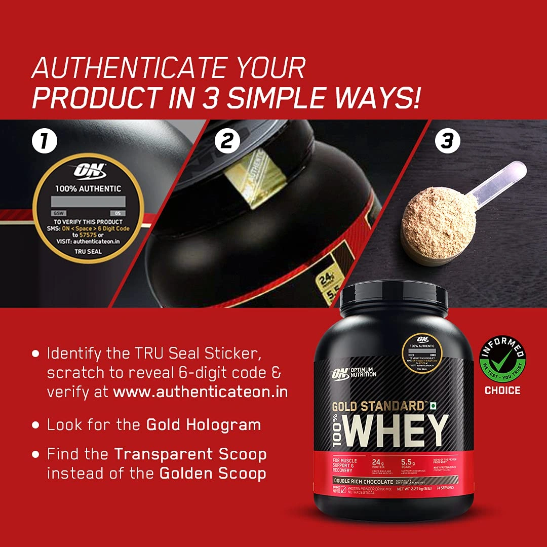 OPTIMUM Nutrition Gold Standard 100% Whey Protein Powder-DOUBLE RICH CHOCLATE-4