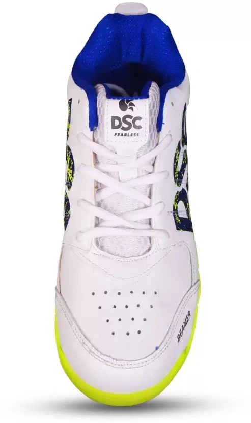 DSC Beamer Cricket Shoes for Men and Boys: Lightweight and Durable Cricket Shoes for Optimal Performance and Comfort-FLUORESCENT YELLOW WHITE-1-1 PAI-2