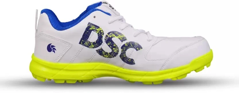 DSC Beamer Cricket Shoes for Men and Boys: Lightweight and Durable Cricket Shoes for Optimal Performance and Comfort-FLUORESCENT YELLOW WHITE-1-1 PAI-1