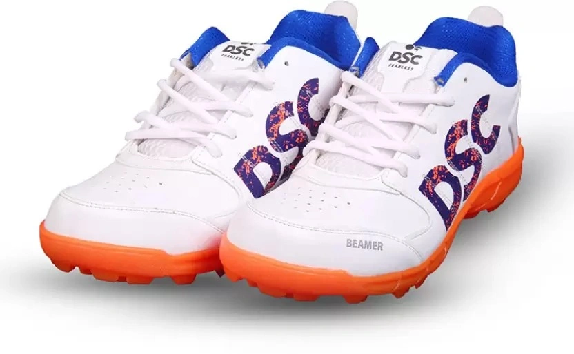 DSC Beamer Cricket Shoes for Men and Boys: Lightweight and Durable Cricket Shoes for Optimal Performance and Comfort-1 PAI-8-FLUORESCENT ORANGE WHITE-5