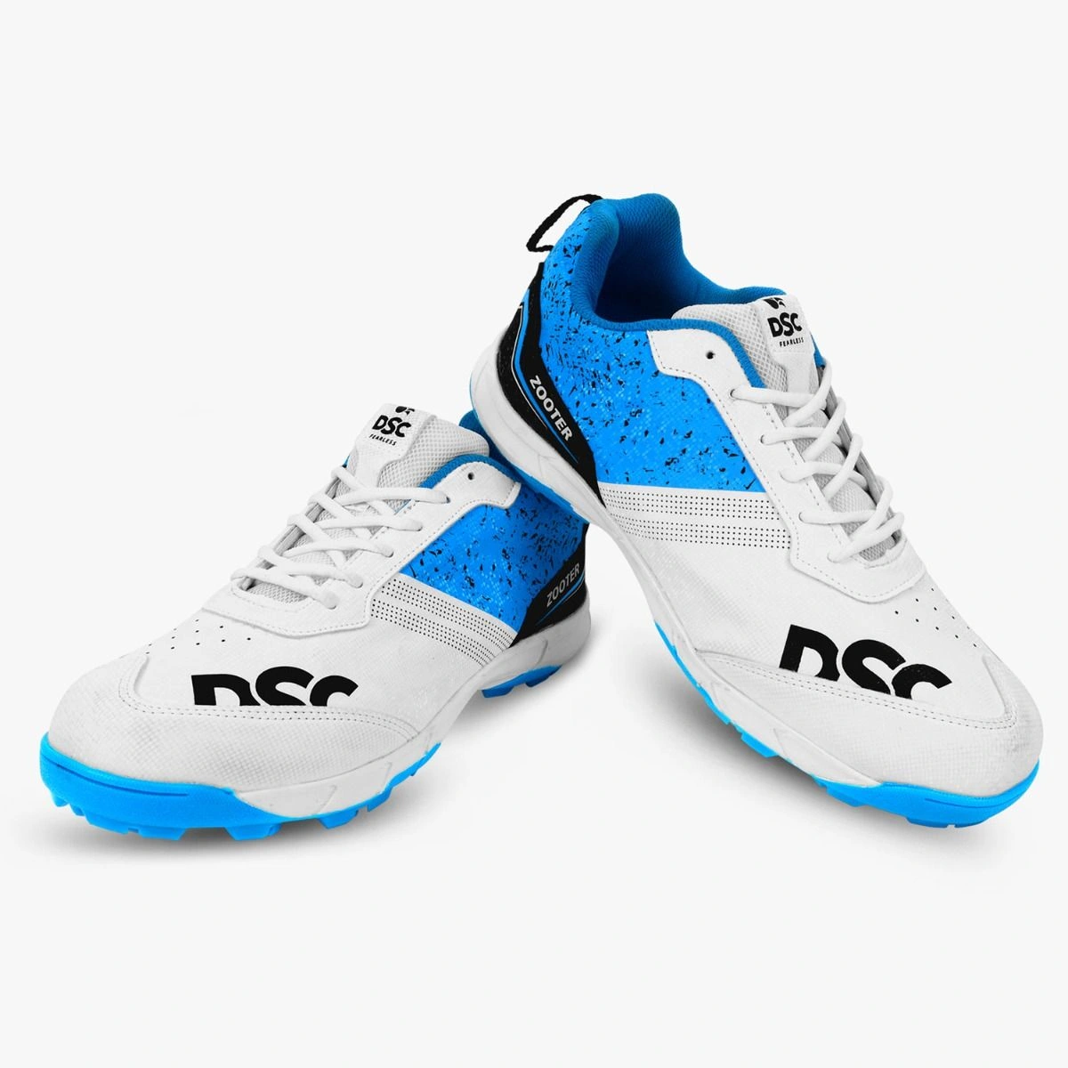 DSC Zooter Cricket Shoes for Men: Lightweight and Durable Cricket Shoes with Enhanced Grip for Optimal Performance on the Field-WHITE/BLUE-5-6