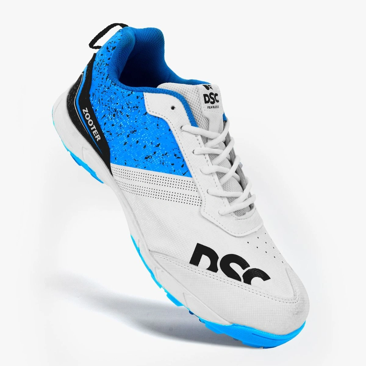 DSC Zooter Cricket Shoes for Men: Lightweight and Durable Cricket Shoes with Enhanced Grip for Optimal Performance on the Field-WHITE/BLUE-5-3