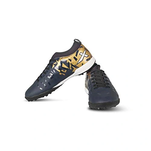 Vector X Flame Football Indoor Studs-NAVY AND GOLD-3-3