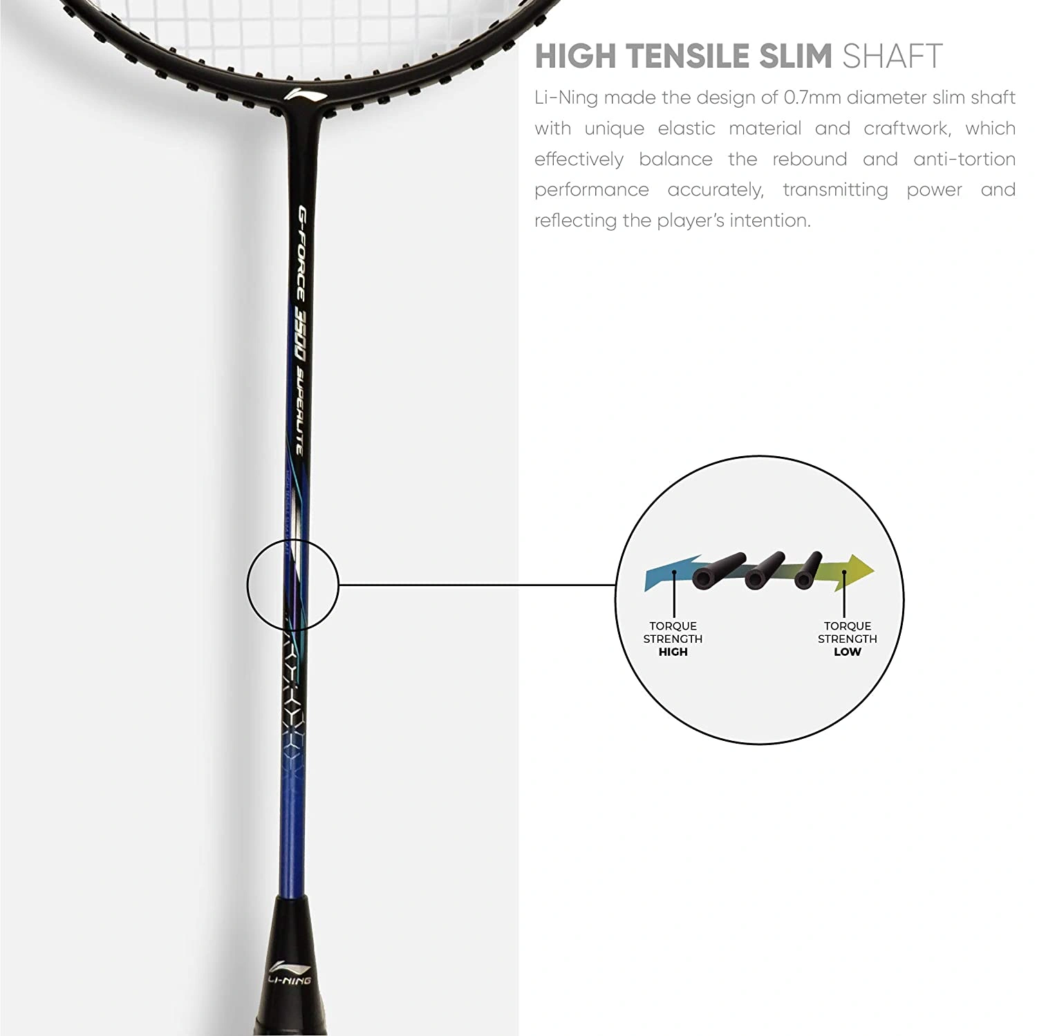 Li-Ning G-Force 3500 Superlite Unstrung Badminton Racquet-BLACK GREEN-FS-3