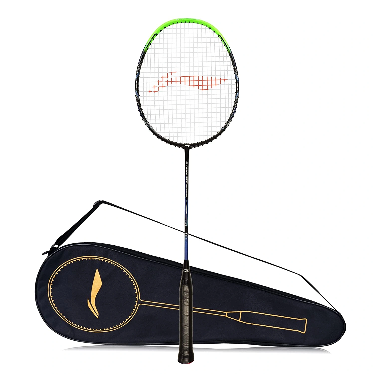 Li-Ning G-Force 3500 Superlite Unstrung Badminton Racquet-BLACK GREEN-FS-2