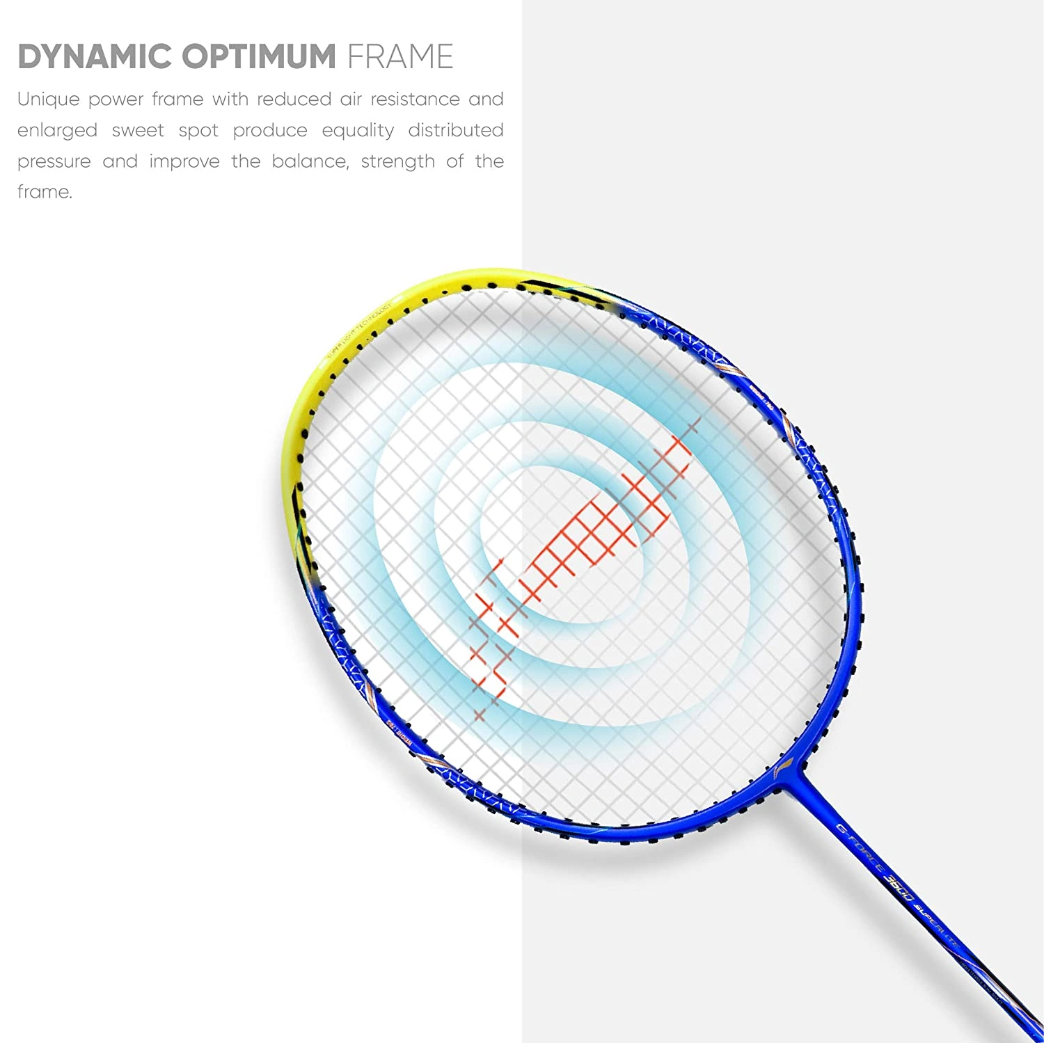 Li-Ning G-Force 3600 Superlite Unstrung Badminton Racquet-BLUE YELLOW-FS-5