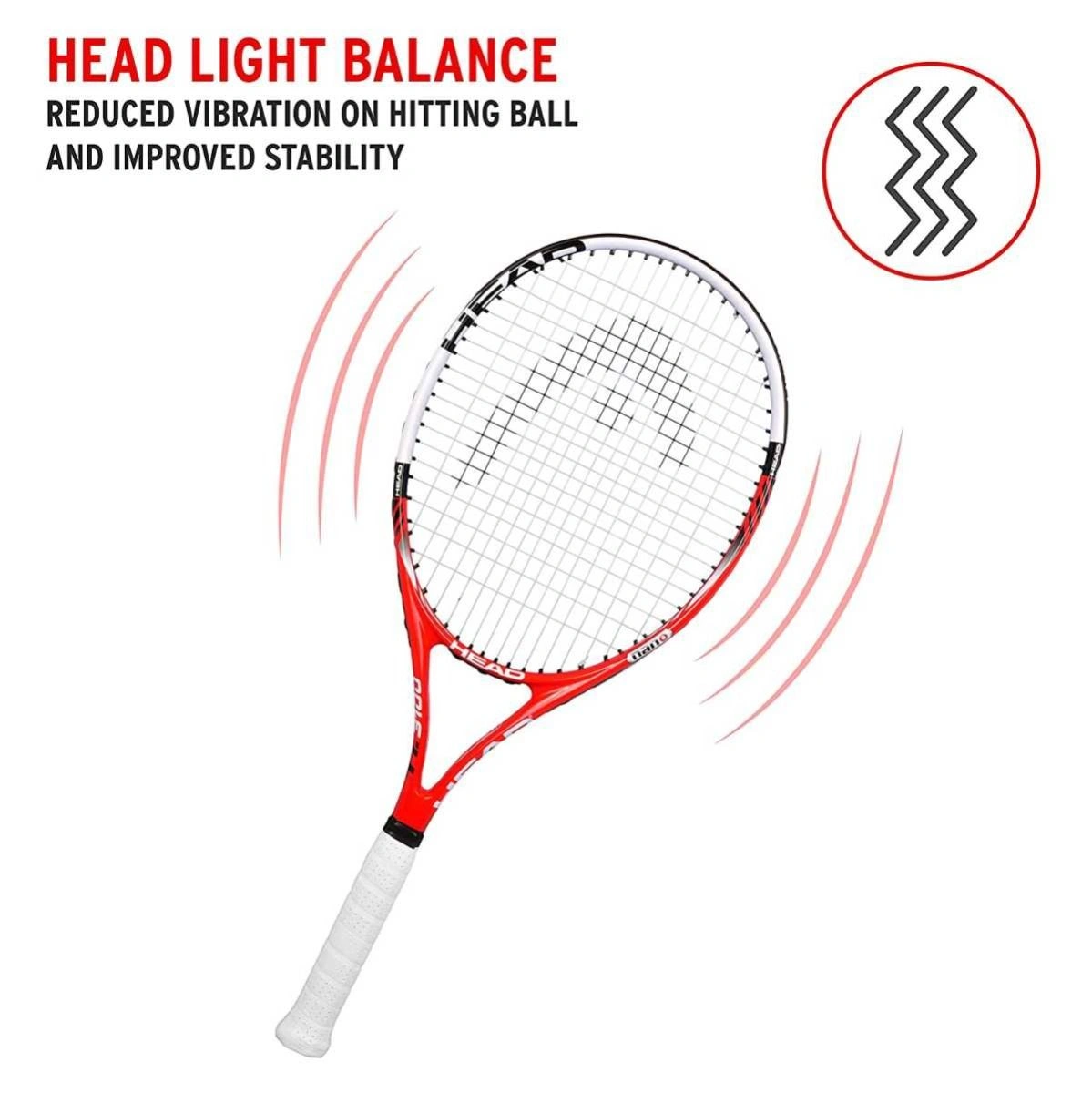 Head Titanium 3100 Graphite-Titanium-Lined Tennis Racquet-RED &amp; WHITE-2