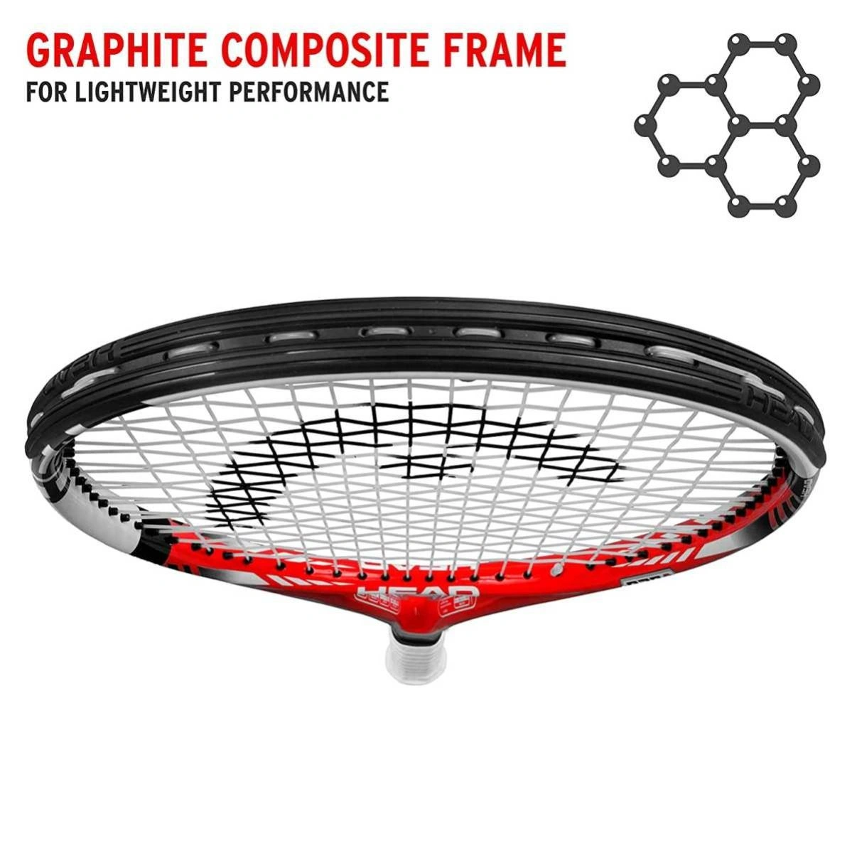 Head Titanium 3100 Graphite-Titanium-Lined Tennis Racquet-RED &amp; WHITE-3