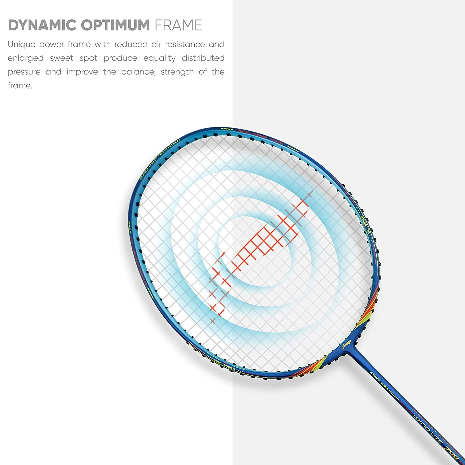 LI-NING Wind Lite 700  Strung Badminton Racquet-BLUE  RED-FS-6