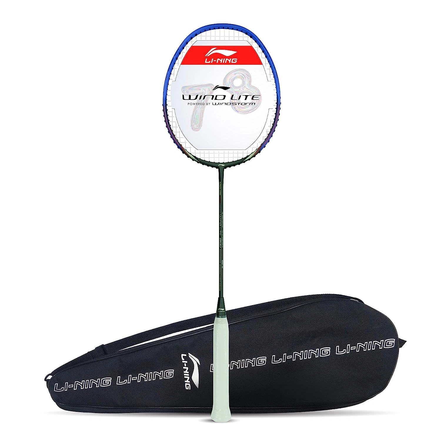 LI-NING Wind Lite 800 Strung Badminton Racket-DARK GREY- BLUE-FS-2