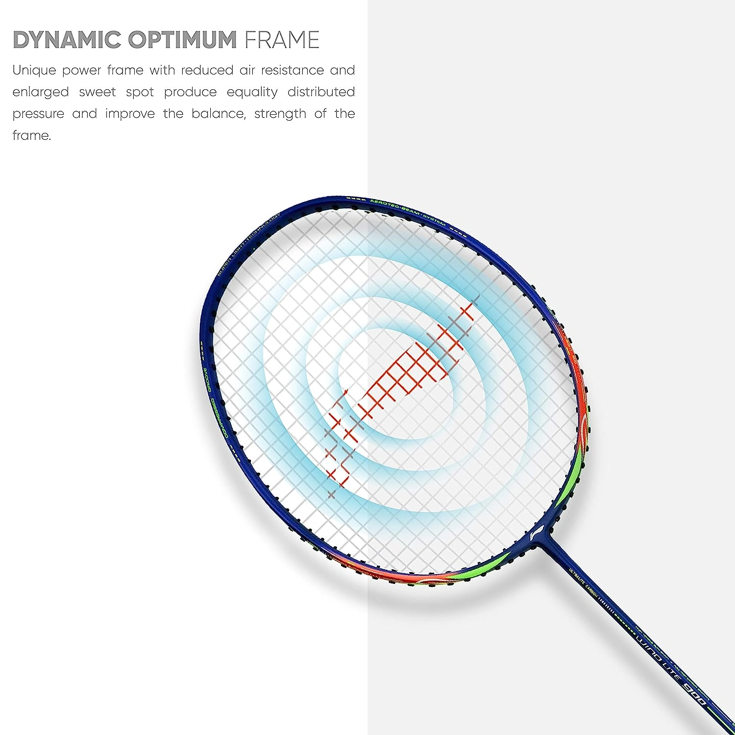 LI-NING Wind Lite 900 Strung Badminton Racket-NAVY RED-FS-3