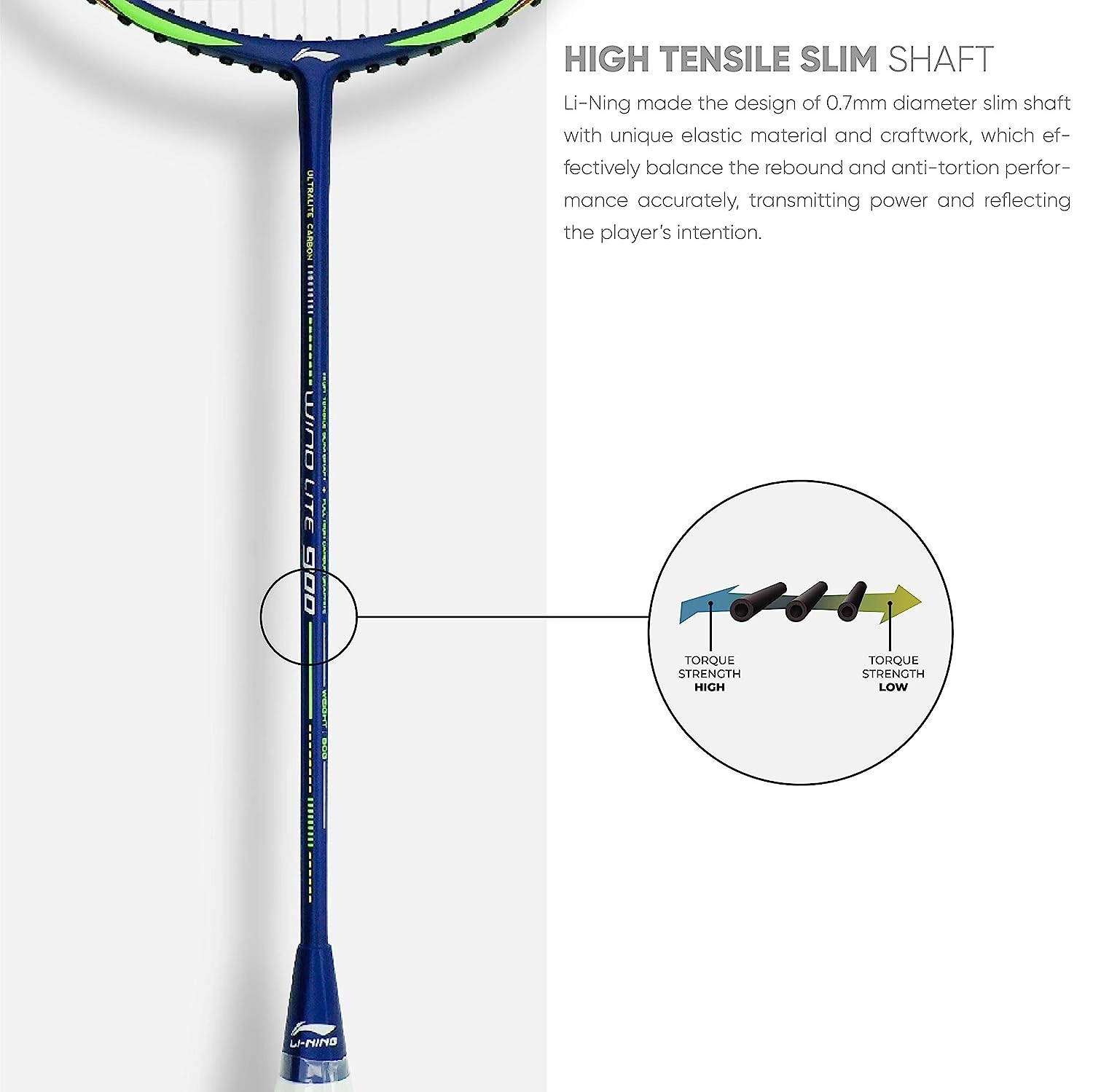 LI-NING Wind Lite 900 Strung Badminton Racket-NAVY RED-FS-5