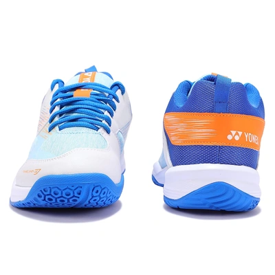 YONEX SHB 37EX Badminton Shoes-WHITE BLUE-1-4