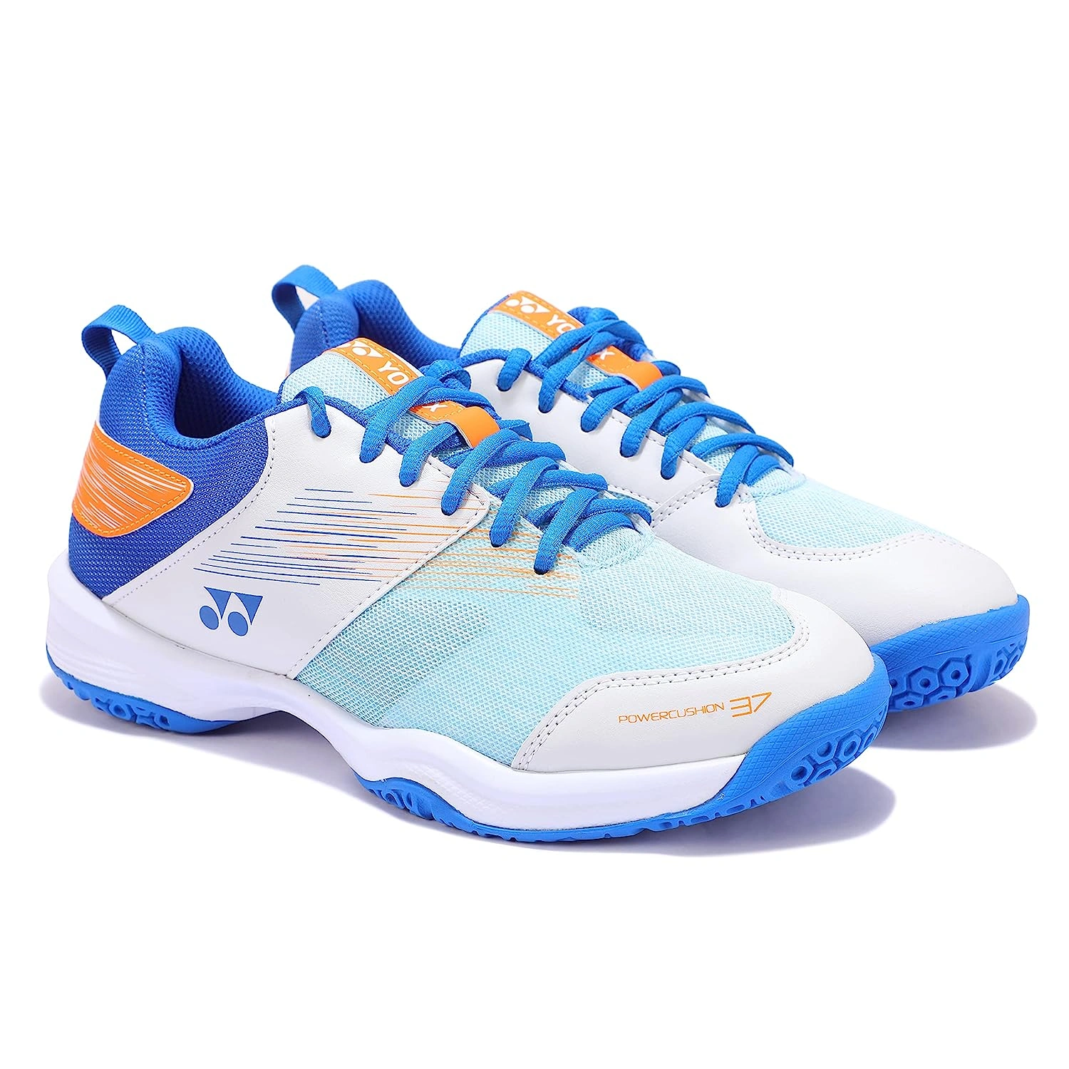 YONEX SHB 37EX Badminton Shoes-WHITE BLUE-1-8