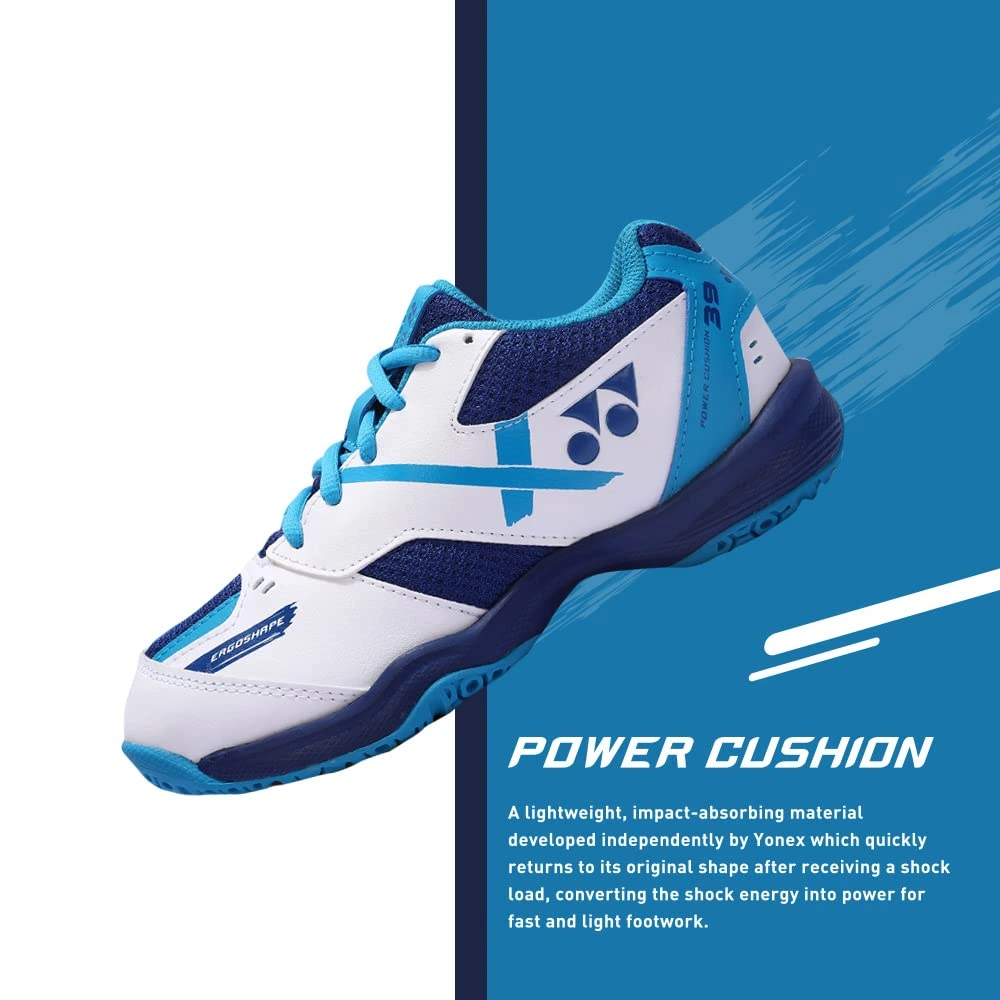 Yonex power cushion SHB 39 EX JR Badminton Shoes-WHITE BLUE-1-2