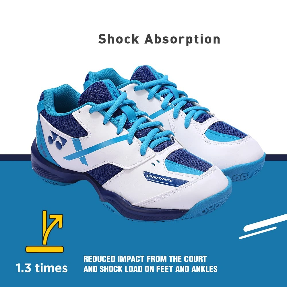 Yonex power cushion SHB 39 EX JR Badminton Shoes-WHITE BLUE-1-5