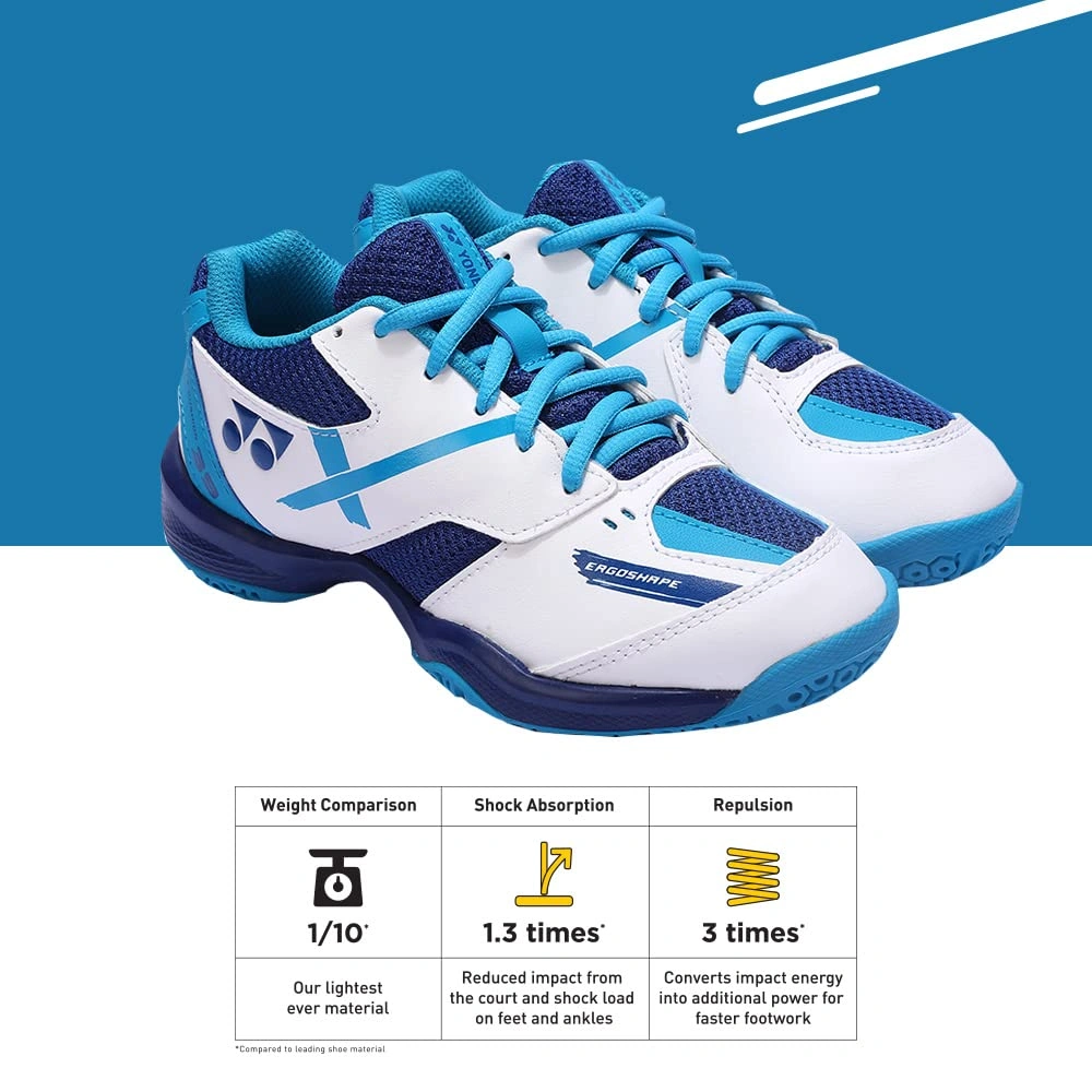 Yonex power cushion SHB 39 EX JR Badminton Shoes-WHITE BLUE-1-6