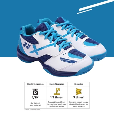 Yonex power cushion SHB 39 EX JR Badminton Shoes-WHITE BLUE-1-4