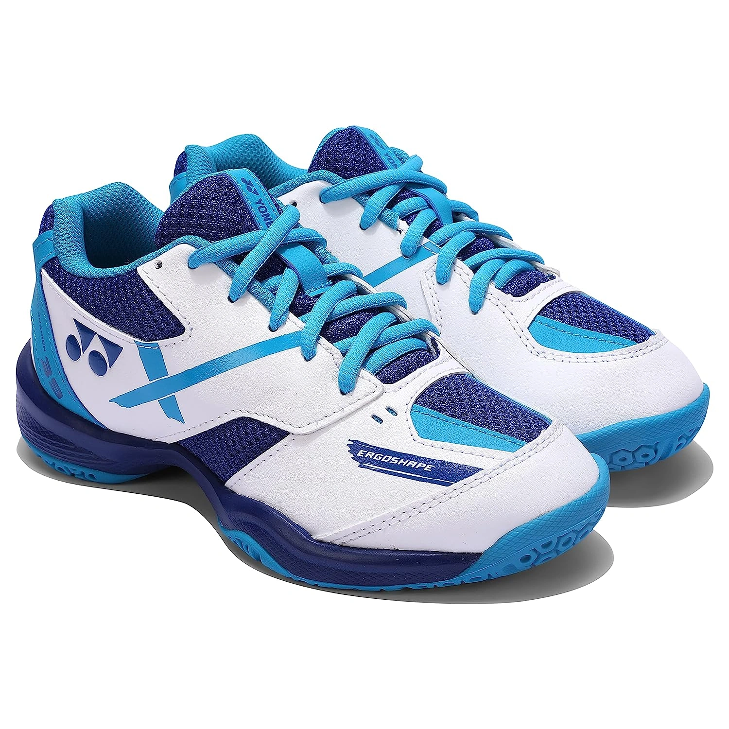 Yonex power cushion SHB 39 EX JR Badminton Shoes-WHITE BLUE-1-8