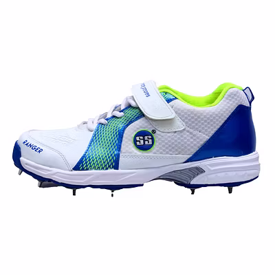 SS Ranger Spike Shoes for Men-WHITE BLUE-9-1